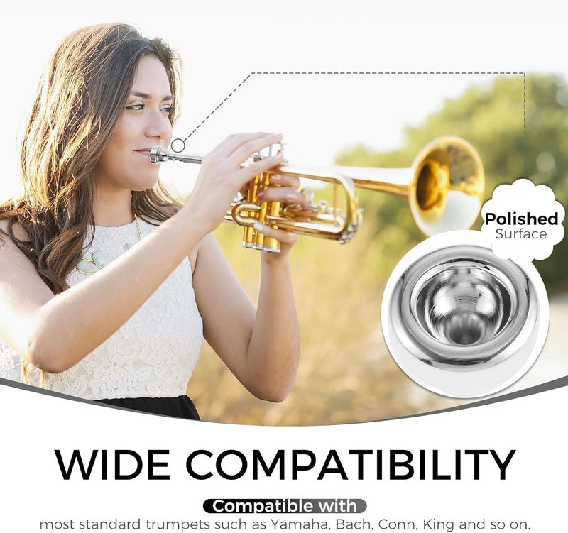 ETERMETA 3 Pack Silver Trumpet Mouthpiece Set 7C 5C 3C Compatible with Yamaha, Bach, Conn & King, Brass Instrument Accessories for Beginners & Professional Players - Image 4